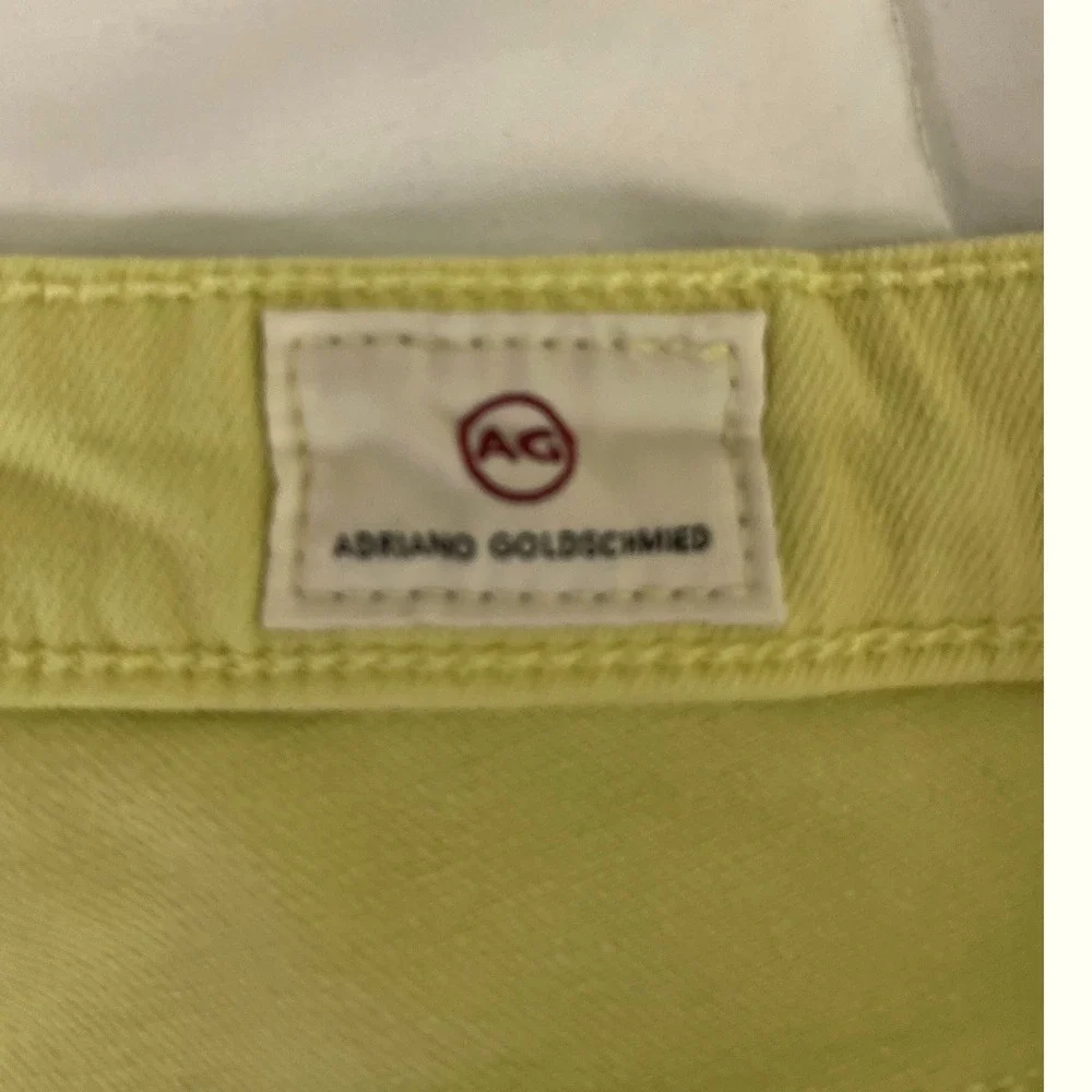 AG Prima Ankle Skinny Leg Jeans Chartreuse Yellow‎ Denim Pants Size 29
